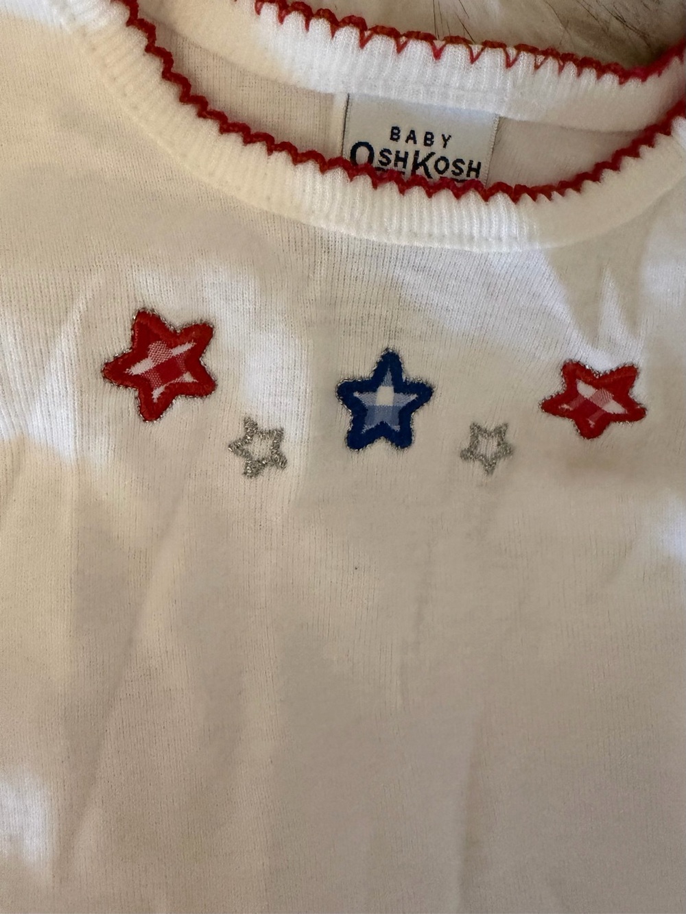 NWT Baby OshKosh B'gosh White Star-Embroidered Tee